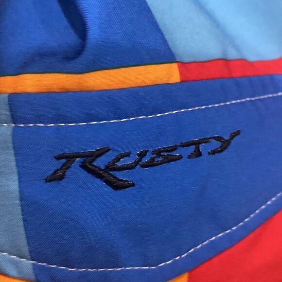 Rusty‎ Men’s Board Shorts Patchwork Front Tie Swimwear Size 30 - Picture 4 of 6